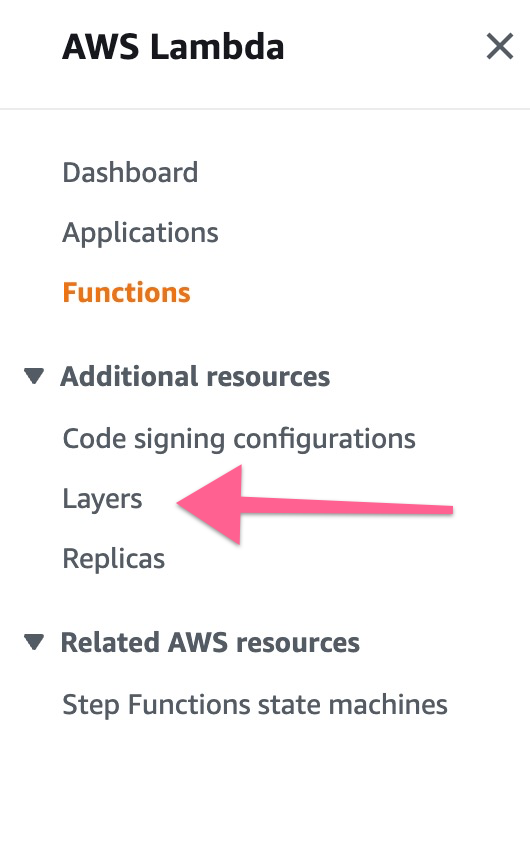 AWS Lambda sidebar UI